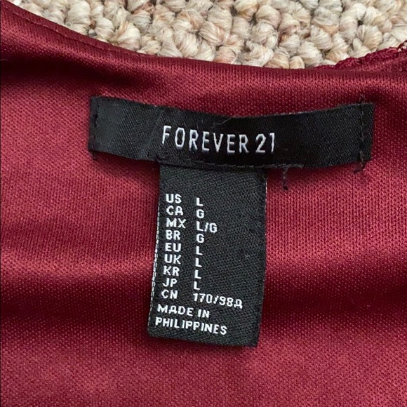 Forever 21 Short Dark Red Lace Dress - Picture 3 of 3